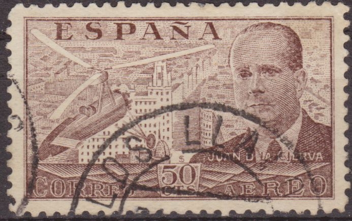 España 1939 883 Sello º Juan de la Cierva y Autogiro 50c Timbre Espagne Espana stamps Spain Briefmarken Spanien francobolli Spagna